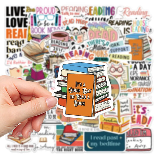 10/30/50PCS Diary Book Reading Stickers Toy DIY Scrapbook Notebook Laptop Skateboard Computer Phone Luggage Graffiti Sticker