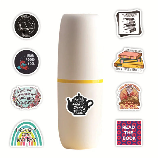 10/30/50/100pcs Reading Book English Stickers Laptop Bicycle Guitar Skateboard Sticker Kid DIY Graffiti Waterproof stickers